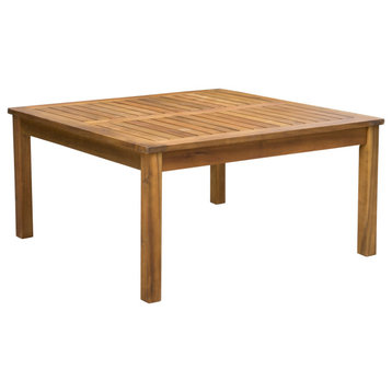 GDF Studio Capri Outdoor Teak Fnished Acacia Wood Coffee Table