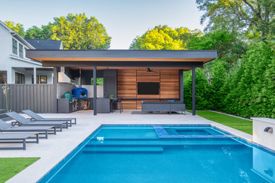 Inspiration for a contemporary pool remodel in Charlotte