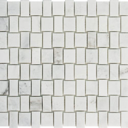 Square Weave Sienna White Marble Polished Mosaic - Mosaic Tile