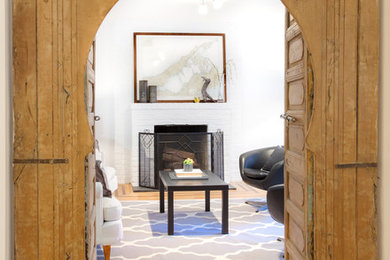 Transitional living room photo in New York