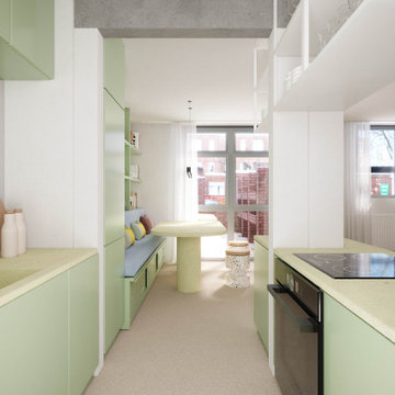 Serene and Pastel Kitchen & Dining Retreat