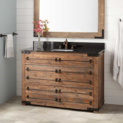 48" BONNER RECLAIMED WOOD VANITY FOR RECTANGULAR UNDERMOUNT SINK - GRAY WASH PIN - Products