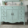 46.5" Distressed Fayetteville Bathroom Vanity, Light Blue, Without Mirror