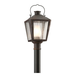 Troy Lighting Nantucket Medium Post Lantern in Charred Iron - Post Lights