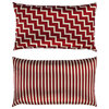 Stairs and Stripes Red Zig Zag Chevron Throw Pillow, 20"x12" set of 2