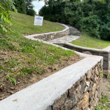Rebuild of Antique 90+ Year Granite Retaining Walls & Walkway in Chevy Chase MD