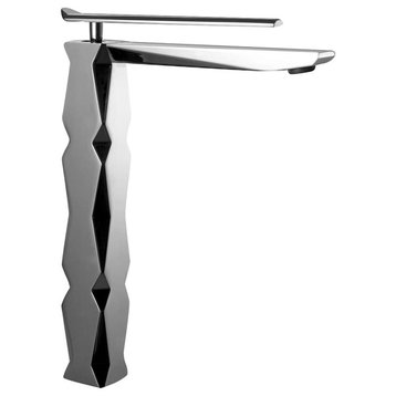 Ikon Luxury Vessel Sink Faucet, Polished Chrome, Without pop-up drain