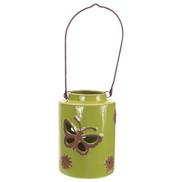 12.5" Green Cut-Out Butterfly Tea Light or Votive Candle Holder