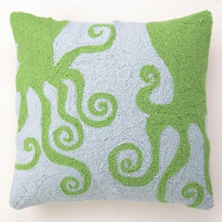 Green Octopus Hook Pillow - Decorative Pillows