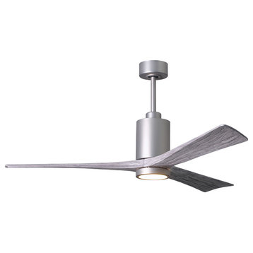 Patricia 3-Blade Paddle Fan With Light Kit and Wood Blades, Brushed Nickel, 60"