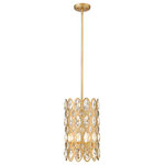 Z-Lite - Dealey Three Light Pendant in Heirloom Brass - Introduce a sparkling touch to sophisticated decor with this modern glam three-light pendant. Its drum shade sports a rich and warm heirloom brass finish paired with oval cutouts. Each cutout hosts an oval crystal that sparkles in the light to cast a compelling ambiance over your kitchen  bedroom or powder room.&nbsp