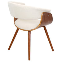 Vintage Mod Chair, Walnut/Cream Fabric