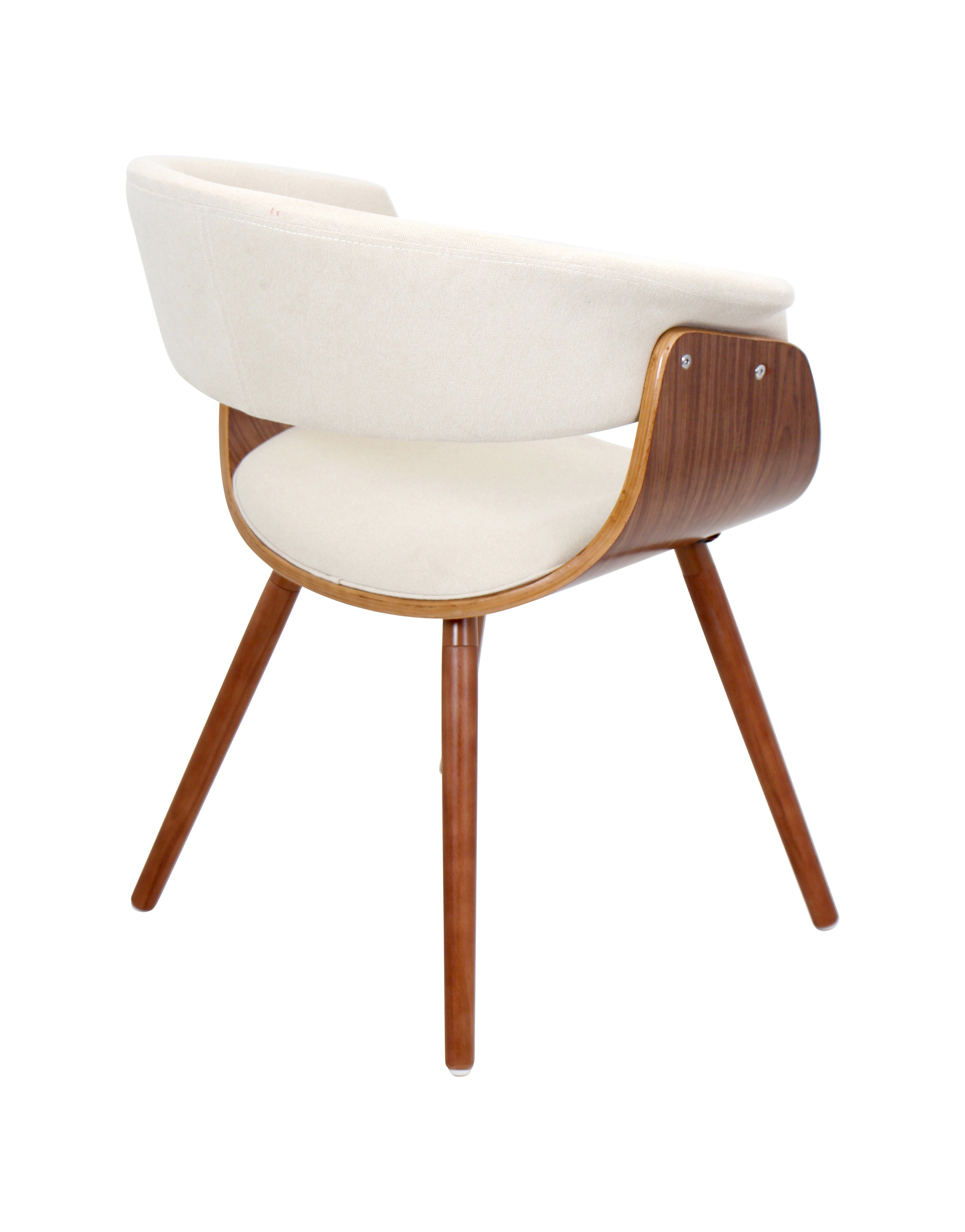 Vintage Mod Chair, Walnut/Cream Fabric
