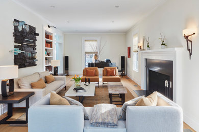 Inspiration for a contemporary living room remodel in Boston