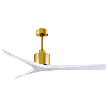 Mollywood  42" Ceiling Fan, Brushed Brass/Matte White, 60