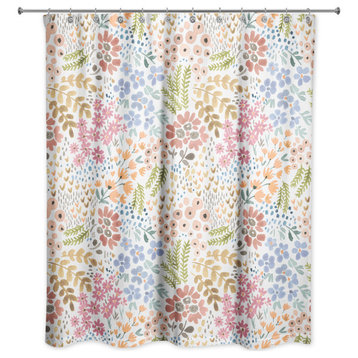 Bright Multi Floral 71"x74" Shower Curtain