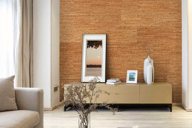 Example of a trendy living room design in Miami