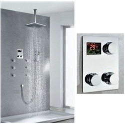 Thermostatic Digital Display Bathroom Rainfall Shower Set - Showerheads And Body Sprays