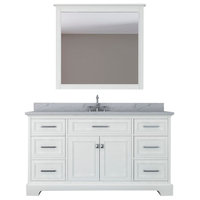 Pittsburgh 61, Single Bathroom Vanity, White With Mirror