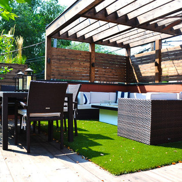 Traditional Garage Roof Deck
