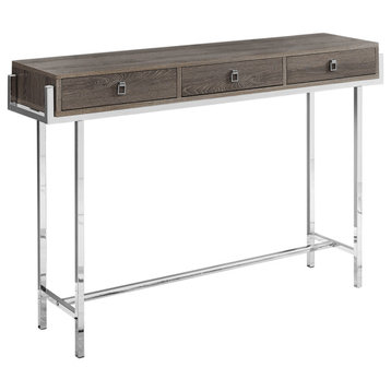 48" Taupe And Silver Console Table