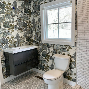 75+ Asiatische Badezimmer mit Mosaik-Bodenfliesen Ideen & Bilder