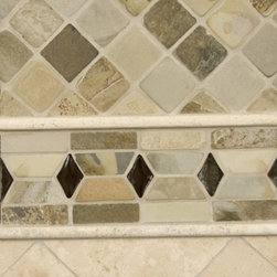 autumn slate and durango travertine splash - Tile