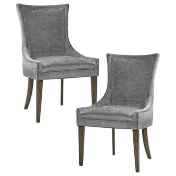 Madison Park Signature Ultra All-Over Welting Dark Gray Dining Chairs, Set of 2