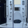 Valencia Steam Shower w/ Heated Massage Bathtub Whirlpool Hot Tub Sauna, White