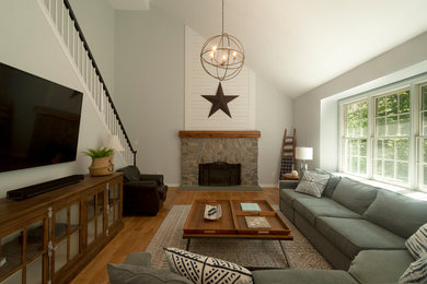 Transitional living room photo in Philadelphia