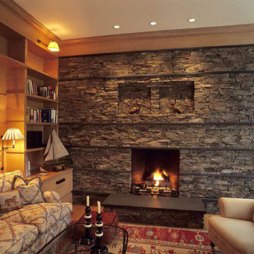 Faux Stone Fireplace