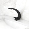 Single Hole 1-Handle Bathroom Sink Faucet Curved Spout with Pop Up Drain, Matte Black