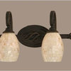 Toltec Lighting Elegante 4-Light Bath Bar, 5" Ivory Glaze Seashell Glass