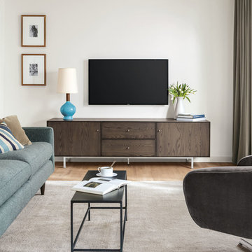 Hudson Media Cabinets with Wood Base