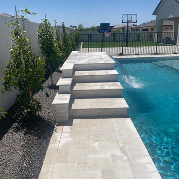 Custom inground pool with Sheer Descent Waterfall