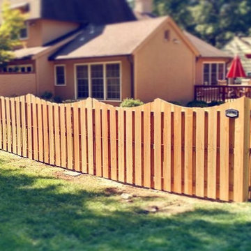Scalloped Cedar Shadow Box Fence