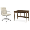 Home Square 2-Piece Set with Leather Desk Chair and Writing Desk