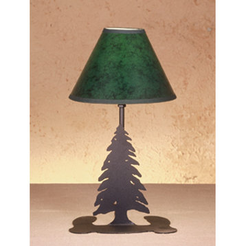 15H Tall Pines Faux Leather Accent Lamp