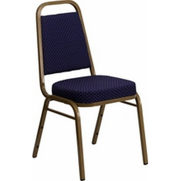 Hercules Series Trapezoidal Back Stacking Banquet Chair, Navy Patterned Fabric