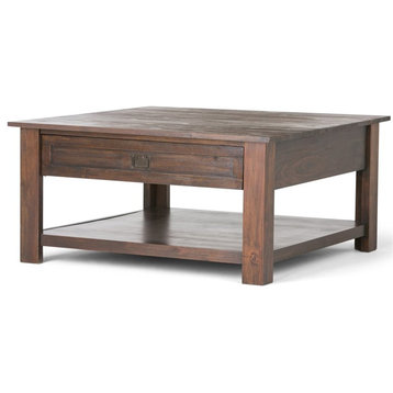 Atlin Designs Coffee Table in Distressed Charcoal Brown