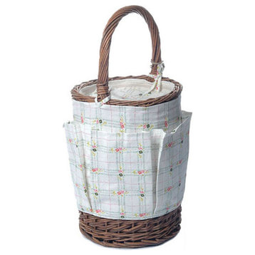 Country Time Round Willow Picnic Basket