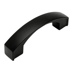 Cosmas - Cosmas 616-030FB Flat Black Cabinet Arch Pull, 3" Hole Centers, Set of 5 - Cabinet And Drawer Handle Pulls