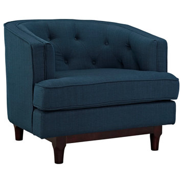 Aurora Azure Upholstered Fabric Armchair