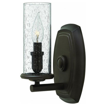 Dakota Sconce in Oil Rubbed Bronze With Clear Seedy Glass