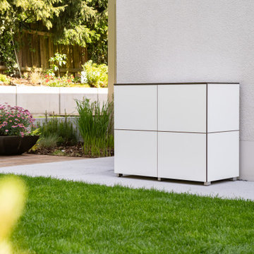 Kleiner Gartenschrank aus wetterfestem HPL
