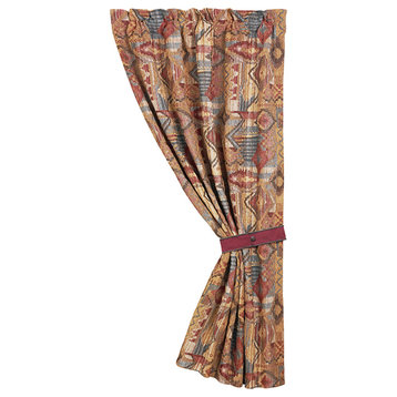 HiEnd Accents Southwest patchwork curtain with tieback, 48"x84"