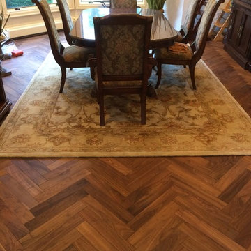 Natural Walnut "Character" Grade Herringbone Pattern Wood Floor