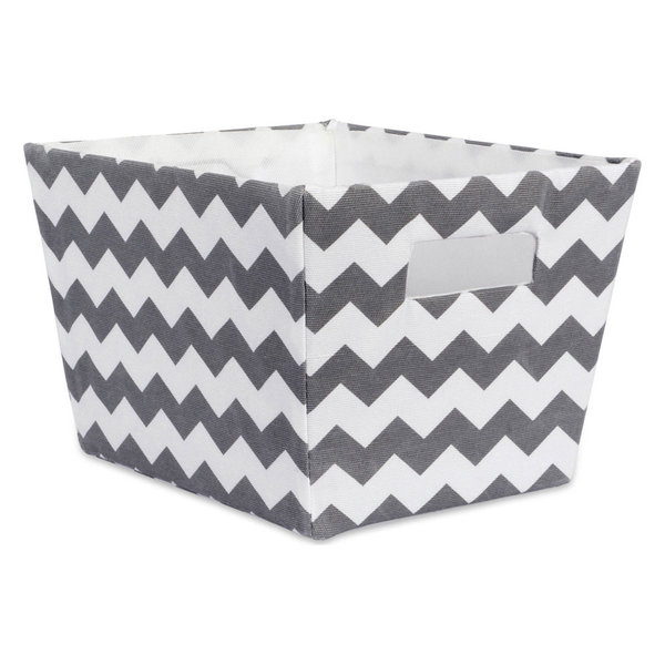 Polyester Bin Chevron Gray Trapezoid 12"x10"x7.75"