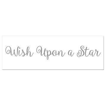 Wish Upon A Star 12"x36" Canvas Wall Art, Gray