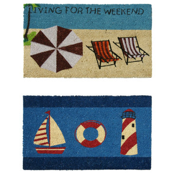 Rubber-Cal Summer "Beach Doormat" Kit 18" x 30" 2 Door Mats